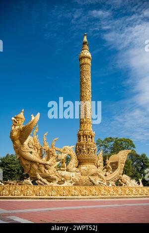 Thung Sri Mueang Monument of the Candle Festival in city Udon Ratchathani and Province Ubon Ratchathani in Thailand. Thailand, Ubon Ratchathani, Novem Stock Photo