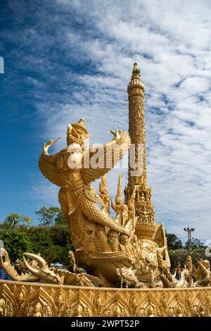 Thung Sri Mueang Monument of the Candle Festival in city Udon Ratchathani and Province Ubon Ratchathani in Thailand. Thailand, Ubon Ratchathani, Novem Stock Photo