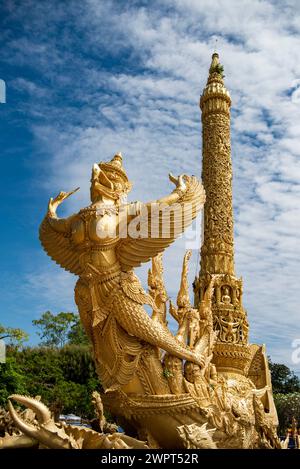 Thung Sri Mueang Monument of the Candle Festival in city Udon Ratchathani and Province Ubon Ratchathani in Thailand. Thailand, Ubon Ratchathani, Novem Stock Photo