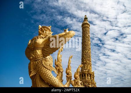 Thung Sri Mueang Monument of the Candle Festival in city Udon Ratchathani and Province Ubon Ratchathani in Thailand. Thailand, Ubon Ratchathani, Novem Stock Photo