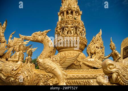 Thung Sri Mueang Monument of the Candle Festival in city Udon Ratchathani and Province Ubon Ratchathani in Thailand. Thailand, Ubon Ratchathani, Novem Stock Photo