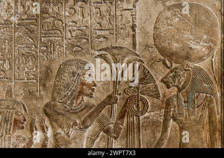 Hieroglyphs on a plate as a relief, message, drawing, Egyptian, kingdom, antiquity, world history, history, tradition, culture, cultural history Stock Photo