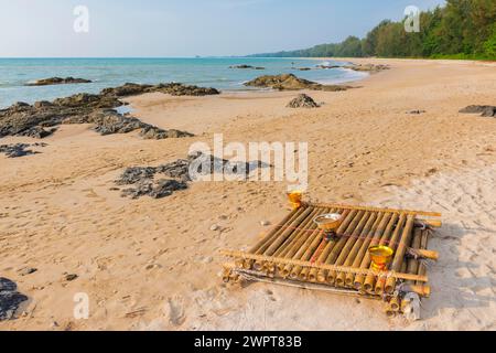 Beach landscape at Silent beach with gift for victims of the tsunami in Khao lak, beach, sandy beach, beach holiday, holiday, travel, tourism, sea Stock Photo