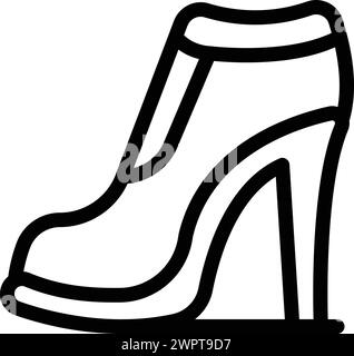Platform high heels icon outline vector. Elegant model footwear. Gorgeous catwalk female pumps Stock Vector