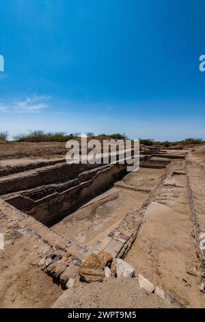 Water reservoir, Archaeological park, Unesco site Dholavira, Gujarat, India Stock Photo