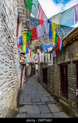 Historical village of Marpha, Jomsom, Nepal Stock Photo