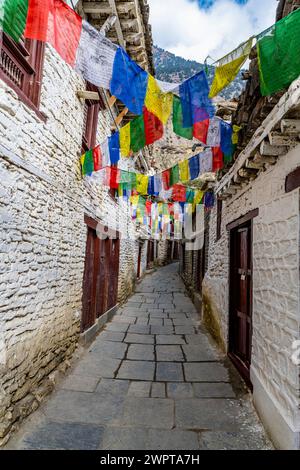 Historical village of Marpha, Jomsom, Nepal Stock Photo