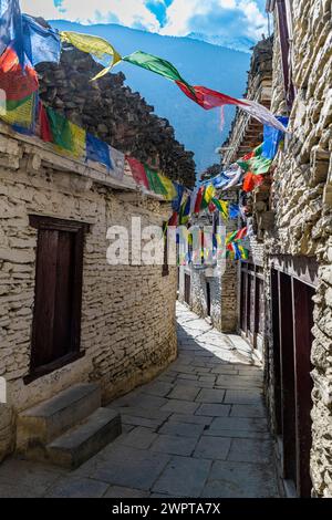 Historical village of Marpha, Jomsom, Nepal Stock Photo