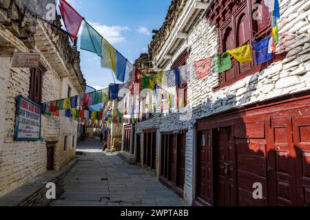 Historical village of Marpha, Jomsom, Nepal Stock Photo