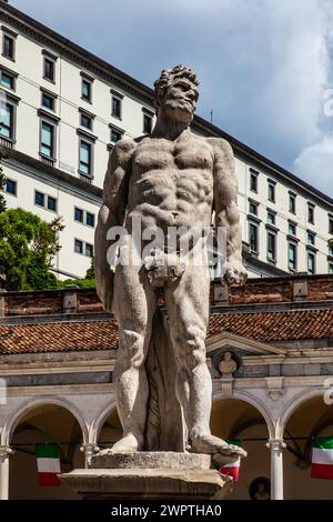 Statue of Cacus, Loggia di San Giovanni in Piazza della Liberta, Udine, most important historical city of Friuli, Italy, Udine, Friuli, Italy Stock Photo