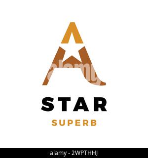 Initial Letter A Star Icon Logo Design Template Stock Vector