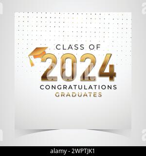 Congratulations Class of 2024 Graduation Cap and Diploma Design Stock ...