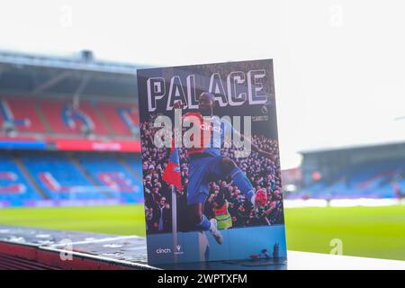 Selhurst Park, Selhurst, London, UK. 9th Mar, 2024. Premier League Football, Crystal Palace versus Luton Town; Matchday programme Credit: Action Plus Sports/Alamy Live News Stock Photo