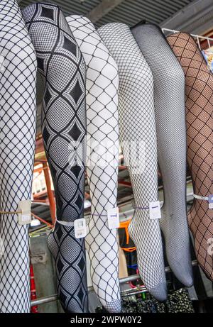 Shop display of ladies tights for sale Stock Photo