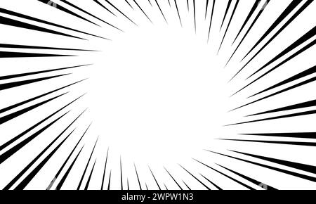 speed effect manga comic vector background element. Radial bullet shooting line illustration. Suitable for books, magazines, posters, artwork Stock Vector