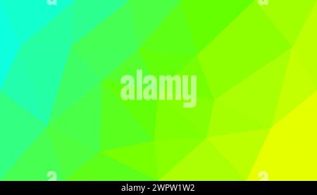 Geometric low poly gradient design in  green and turquoise blue colors. Lively and dynamic modern abstract origami pattern background illustration Stock Vector