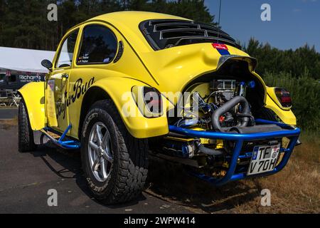 LINTHE, GERMANY - MAY 27, 2023: The Baja Bug is an original Volkswagen Beetle modified to operate off-road. Rear view. Die Oldtimer Show 2023. Stock Photo