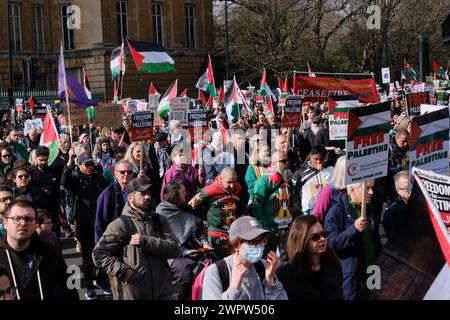 Hyde Park Corner, London, UK. 9th Mar 2024. The National March for Palestine in central London. Credit: Matthew Chattle/Alamy Live News Stock Photo