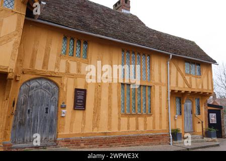 Little Hall on Barn Street in Lavenham, Suffolk. This 14th century house is now a museum Stock Photo
