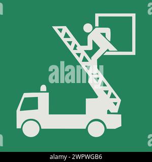 SAFETY CONDITION SIGN PICTOGRAM, Rescue window ISO 7010 – E017 Stock Vector