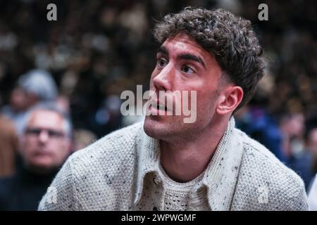 Milan, Italy. 08th Mar, 2024. Dusan Vlahovic seen during the Turkish Airlines EuroLeague 2023/24 Regular Season Round 28 game between EA7 Emporio Armani Milan and Partizan Mozzart Bet Belgrade at Mediolanum Forum. Final score; EA7 Milan 85:83 Partizan Belgrade. (Photo by Fabrizio Carabelli/SOPA Images/Sipa USA) Credit: Sipa USA/Alamy Live News Stock Photo