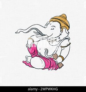 illustration of Lord Ganesha Stock Photo