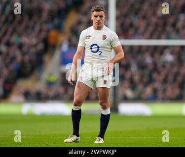 George Ford of England during the 2024 Guinness 6 Nations match England vs Ireland at Twickenham Stadium, Twickenham, United Kingdom, 9th March 2024  (Photo by Steve Flynn/News Images) Stock Photo