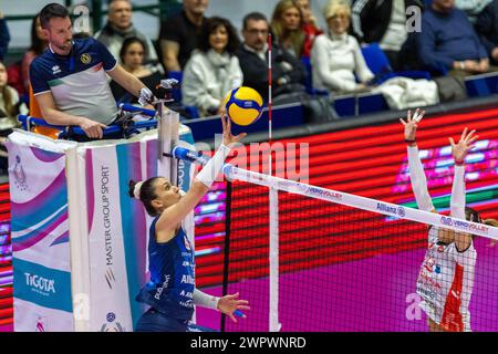 Milan, Italy. 09th Mar, 2024. Helena Cazaute (Allianz VV Milano) during Allianz VV Milano vs Cuneo Granda Volley, Volleyball Italian Serie A1 Women match in Milan, Italy, March 09 2024 Credit: Independent Photo Agency/Alamy Live News Stock Photo