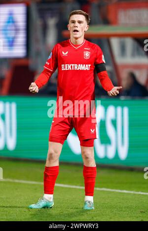 ENSCHEDE, 09-03-2024 , Stadium de Grolsch Veste , football, Dutch eredivisie, season 2023 / 2024, during the match FC Twente - Sparta, FC Twente player Daan Rots Stock Photo