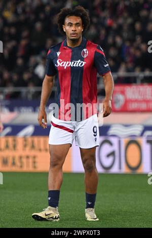 Joshua Zirkzee of Bologna FC during the Italian Serie A football match between Bologna FC and Inter FC Internazionale on 9 of March 2024 at Renato Dall’Ara stadium in Bologna, Italy Credit: Tiziano Ballabio Stock Photo