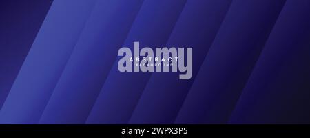 diagonal geometric overlay layer on an abstract dark blue banner design background. Makes a good cover, header, banner, brochure, or website Stock Vector
