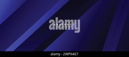 diagonal geometric overlay layer on an abstract dark blue banner design background. Makes a good cover, header, banner, brochure, or website Stock Vector