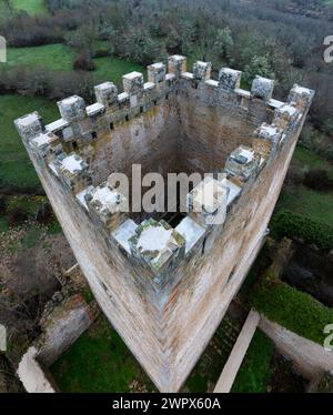 Tower of the City of Valdeporres in the Merindad of Valdeporres. The Merindades region. Burgos. Castile and Leon. Spain. Europe Stock Photo