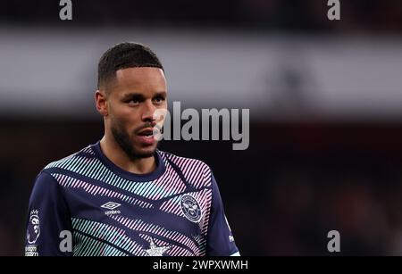 London, UK. 9th Mar, 2024. Zanka of Brentford during the Premier League match at the Emirates Stadium, London. Picture credit should read: David Klein/Sportimage Credit: Sportimage Ltd/Alamy Live News Stock Photo