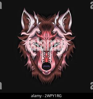 The elegant wolf head icon template is suitable for use as logos for sports, esports or hobby communities and organizations that will make users more Stock Vector