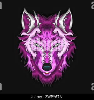 The elegant wolf head icon template is suitable for use as logos for sports, esports or hobby communities and organizations that will make users more Stock Vector