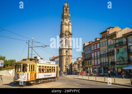 September 25, 2018: Clerigos Church, Church of the Clergymen, in the city of Porto, in Portugal. It was built for the Brotherhood of the Clergy. Const Stock Photo