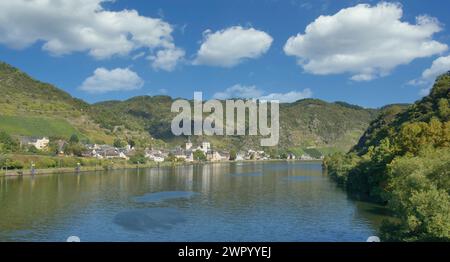 Wine Village of Treis-Karden at Mosel River in Mosel Valley,Germany Stock Photo