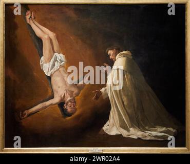 'The Apparition of Saint Peter to Saint Peter Nolasco', 1629, Francisco de Zurbarán, Prado Museum, Madrid, Spain, Europe Stock Photo