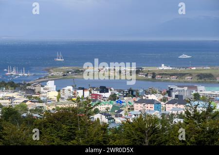 Argentinian Patagonia: the view from the Altos Hotel in Ushuaia Stock Photo