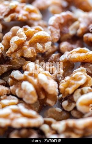 Close-up of a pile of walnut kernels Stock Photo