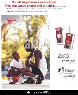 1998 BVD Big Brothers Big Sisters ad Fit for men. Stock Photo
