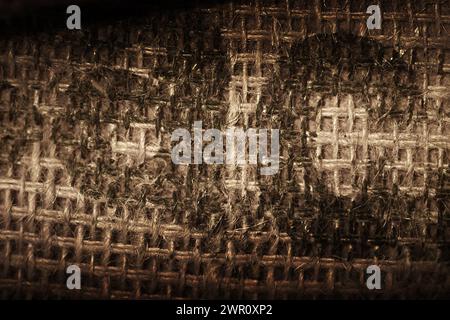 Brown burlap background. Jute sackcloth bagging canvas Stock Photo