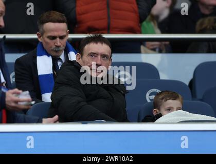 Brighton and Hove, UK. 10th Mar, 2024. Former snooker player Jimmy White pictured in the stands during the Premier League match at the AMEX Stadium, Brighton and Hove. Picture credit should read: Paul Terry/Sportimage Credit: Sportimage Ltd/Alamy Live News Stock Photo