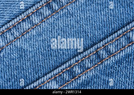 Background and texture of denim in closeup Stock Photo