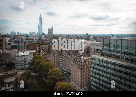 London - 23 September 2017 - Central London Skyline with Building Rooftops and The Shard Skyscraper Stock Photo