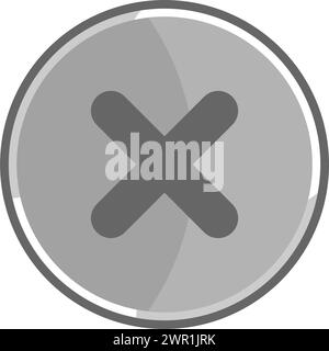 Metallic error icon. Gray cancel icon. Stock Vector