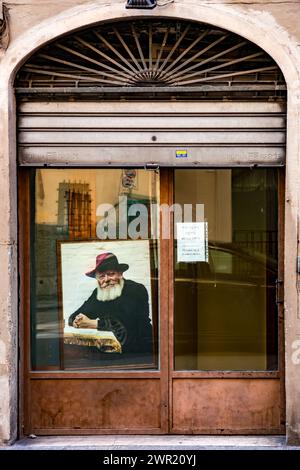 Florence, Italy - April 5, 2022: The Chabad House near the Great Synagogue of Florence in Florence, in Italy. Stock Photo