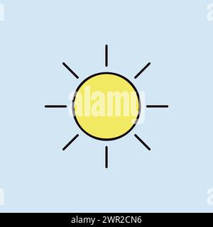 Sun vector icon. Symbol of the good weather. Meteorology sign. Graph symbol for travel, tourism and weather web site and apps design, logo, app, UI Stock Vector
