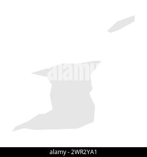 undefinedTrinidad and Tobago country simplified map. Light grey silhouette with sharp corners isolated on white background. Simple vector icon Stock Vector